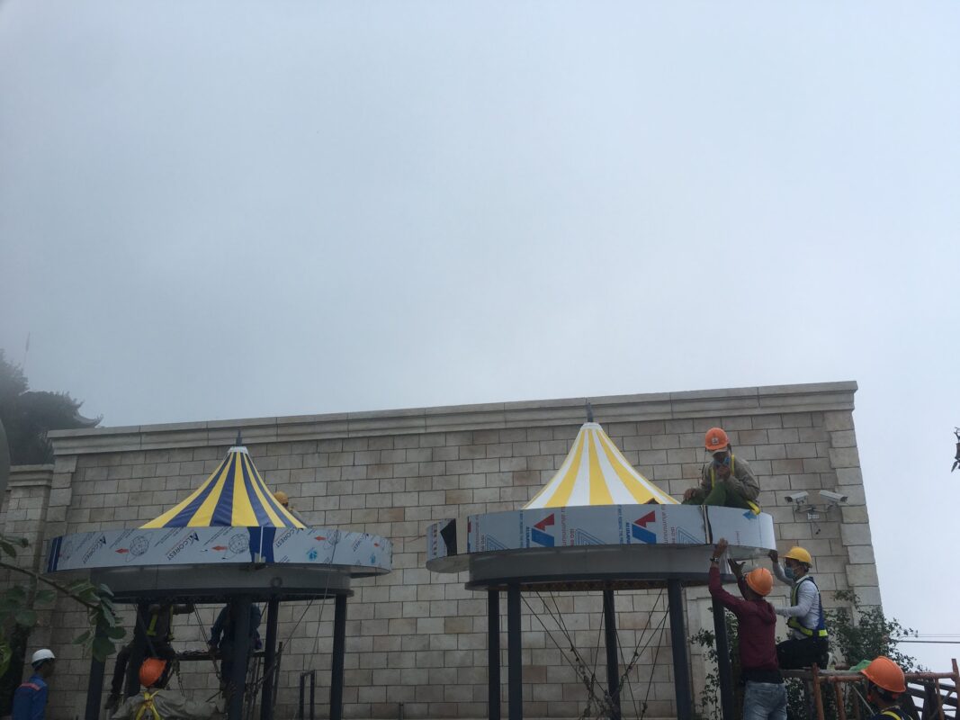 HGMS chuyên thi công Bạt Căng PVDF , Mái che bạt căng,