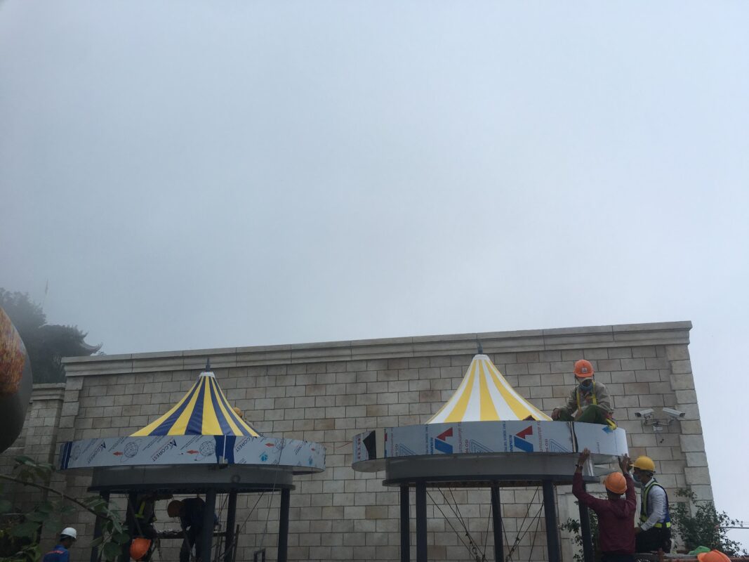 HGMS chuyên thi công Bạt Căng PVDF , Mái che bạt căng,