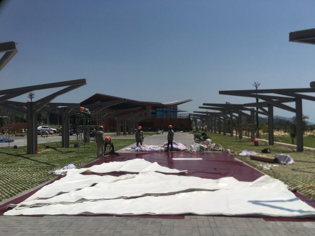 HGMS chuyên thi công Bạt Căng PVDF , Mái che bạt căng,