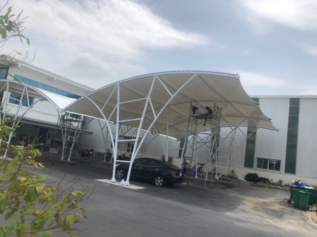 HGMS chuyên thi công Bạt Căng PVDF , Mái che bạt căng,