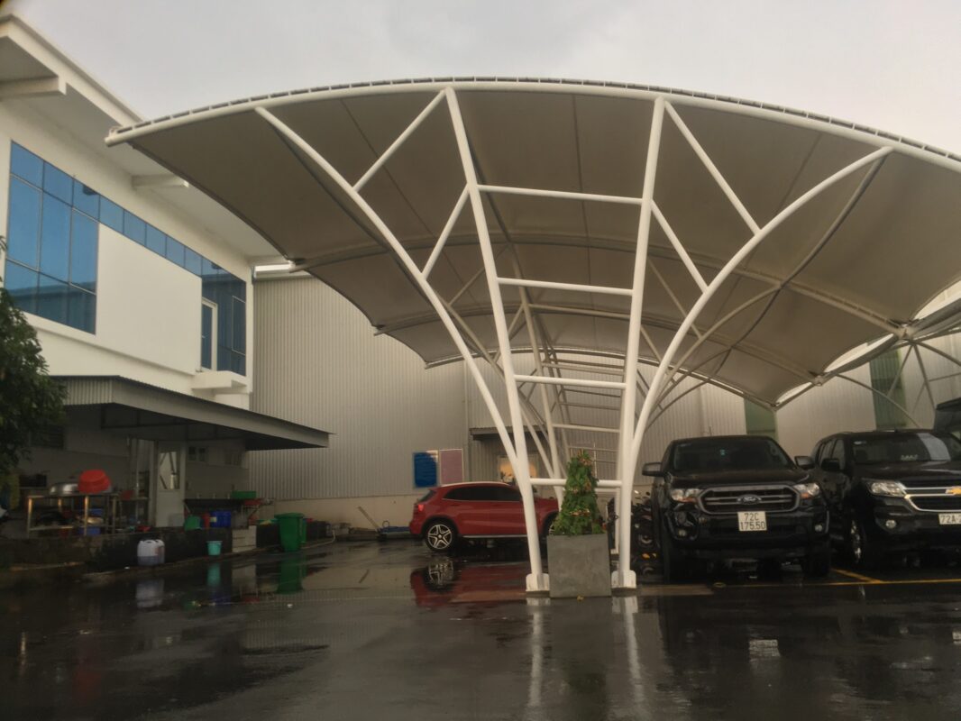 HGMS chuyên thi công Bạt Căng PVDF , Mái che bạt căng,