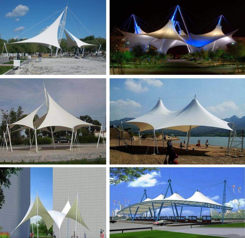 HGMS chuyên thi công Bạt Căng PVDF , Mái che bạt căng,