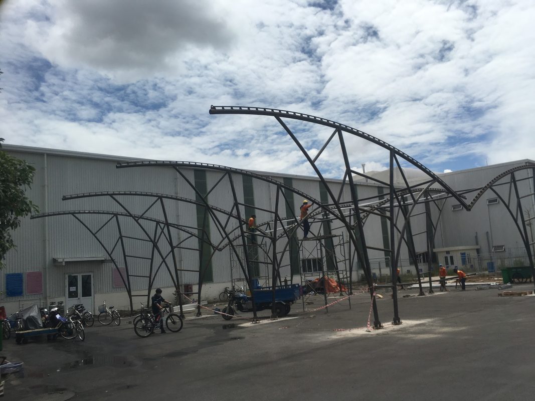 HGMS chuyên thi công Bạt Căng PVDF , Mái che bạt căng,