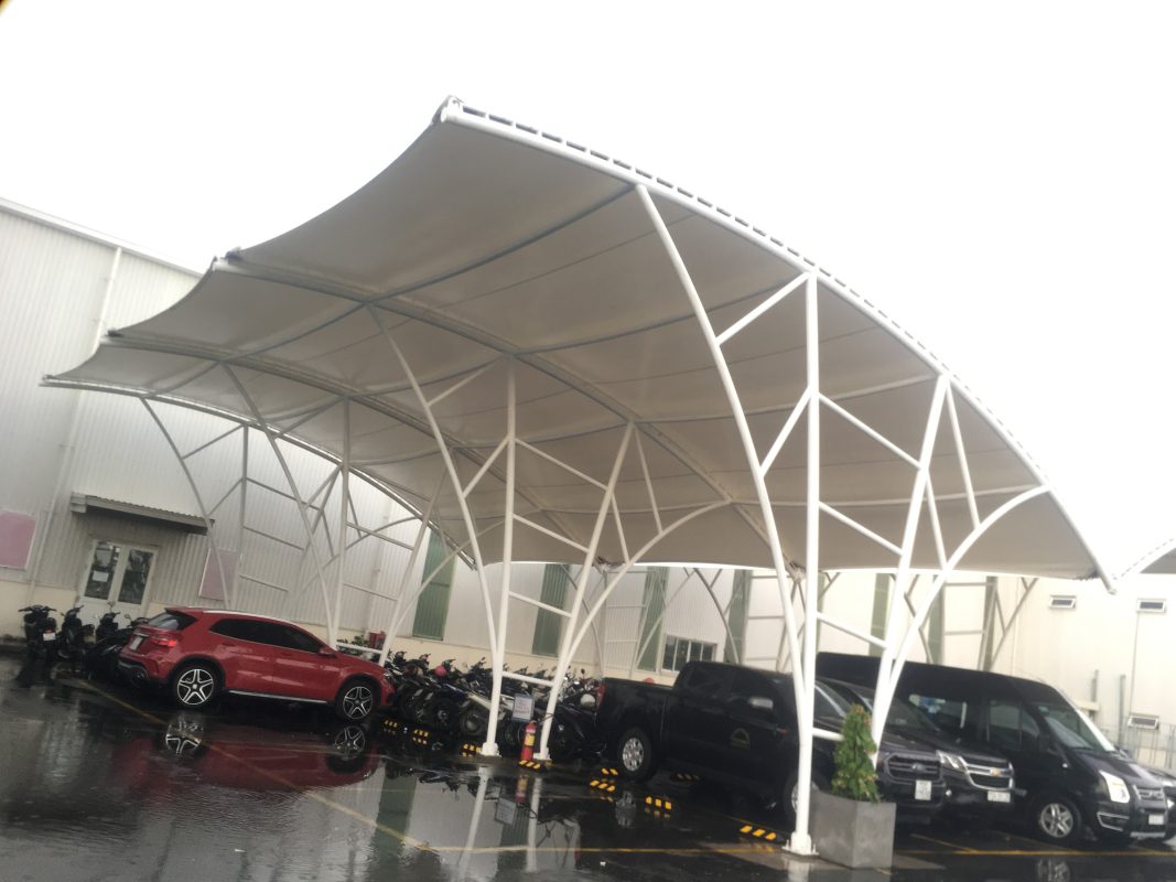 HGMS chuyên thi công Bạt Căng PVDF , Mái che bạt căng,