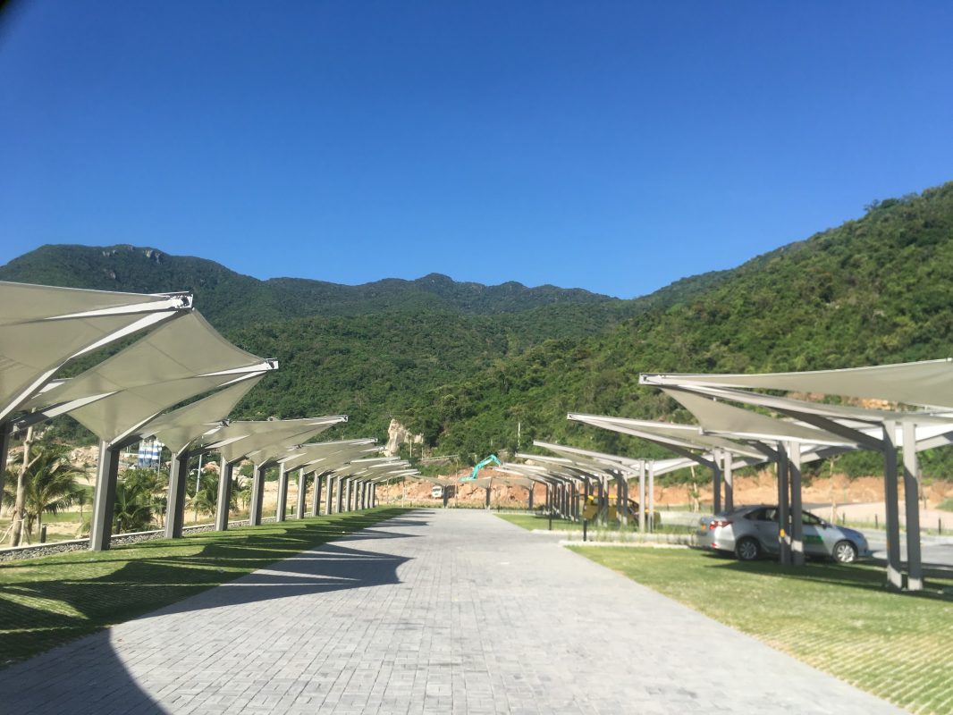 HGMS chuyên thi công Bạt Căng PVDF , Mái che bạt căng,