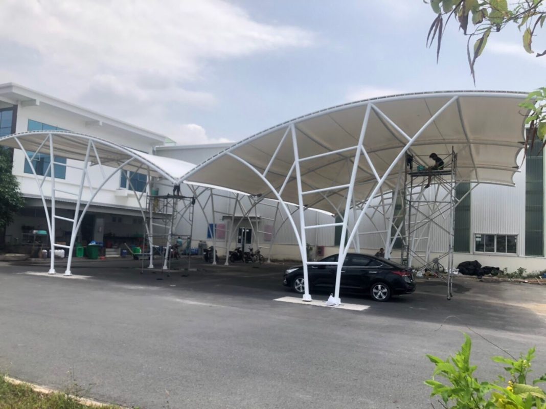 HGMS chuyên thi công Bạt Căng PVDF , Mái che bạt căng,