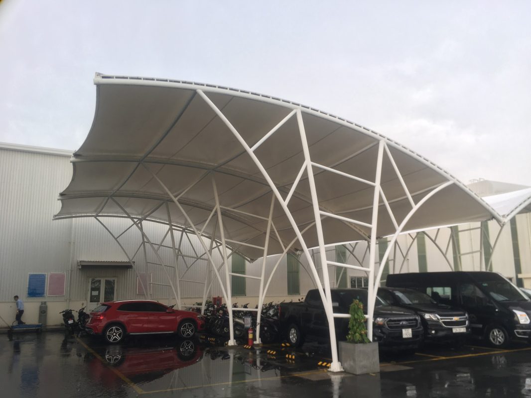 HGMS chuyên thi công Bạt Căng PVDF , Mái che bạt căng,