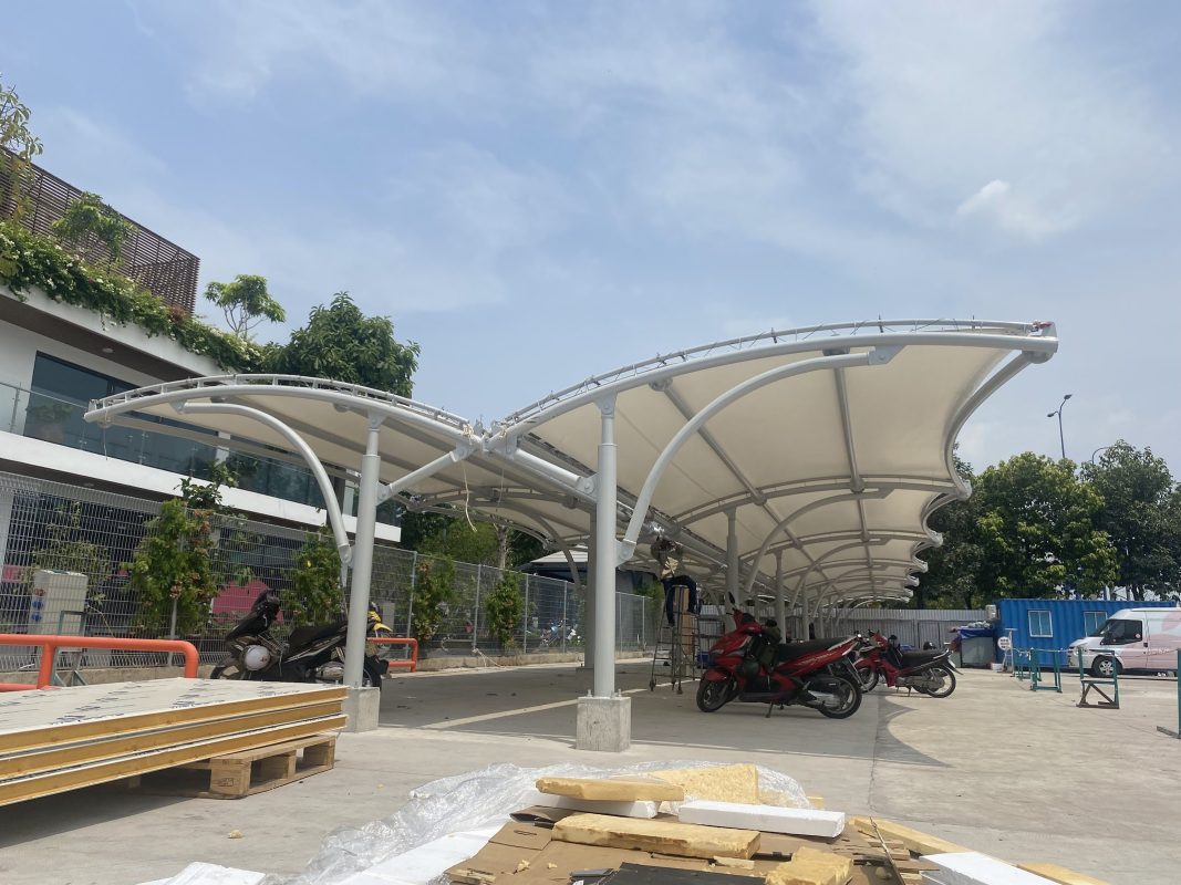 HGMS chuyên thi công Bạt Căng PVDF , Mái che bạt căng,