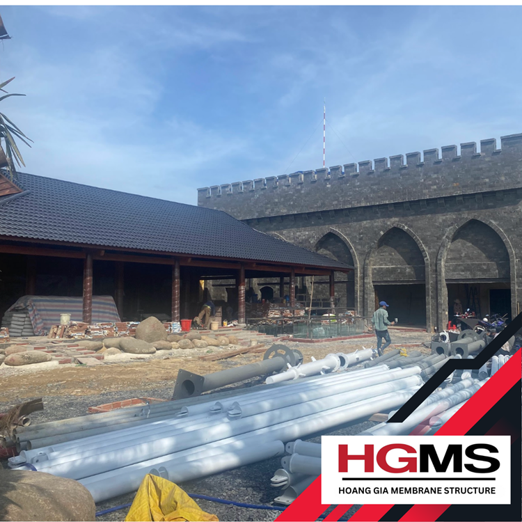 HGMS chuyên thi công Bạt Căng PVDF , Mái che bạt căng,