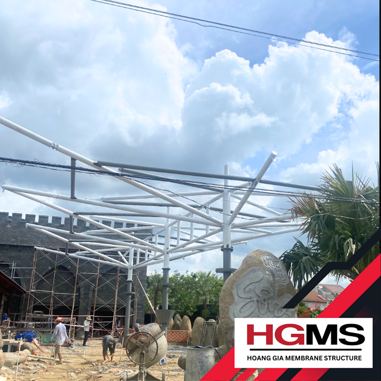 HGMS chuyên thi công Bạt Căng PVDF , Mái che bạt căng,