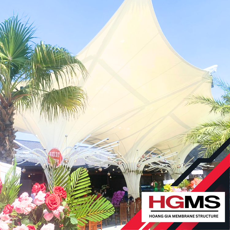 HGMS chuyên thi công Bạt Căng PVDF , Mái che bạt căng,