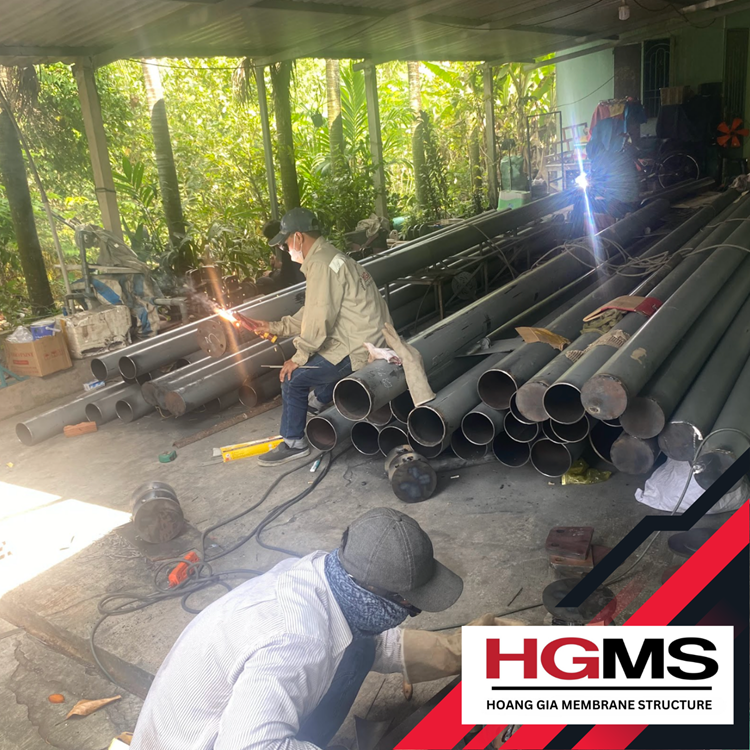 HGMS chuyên thi công Bạt Căng PVDF , Mái che bạt căng,