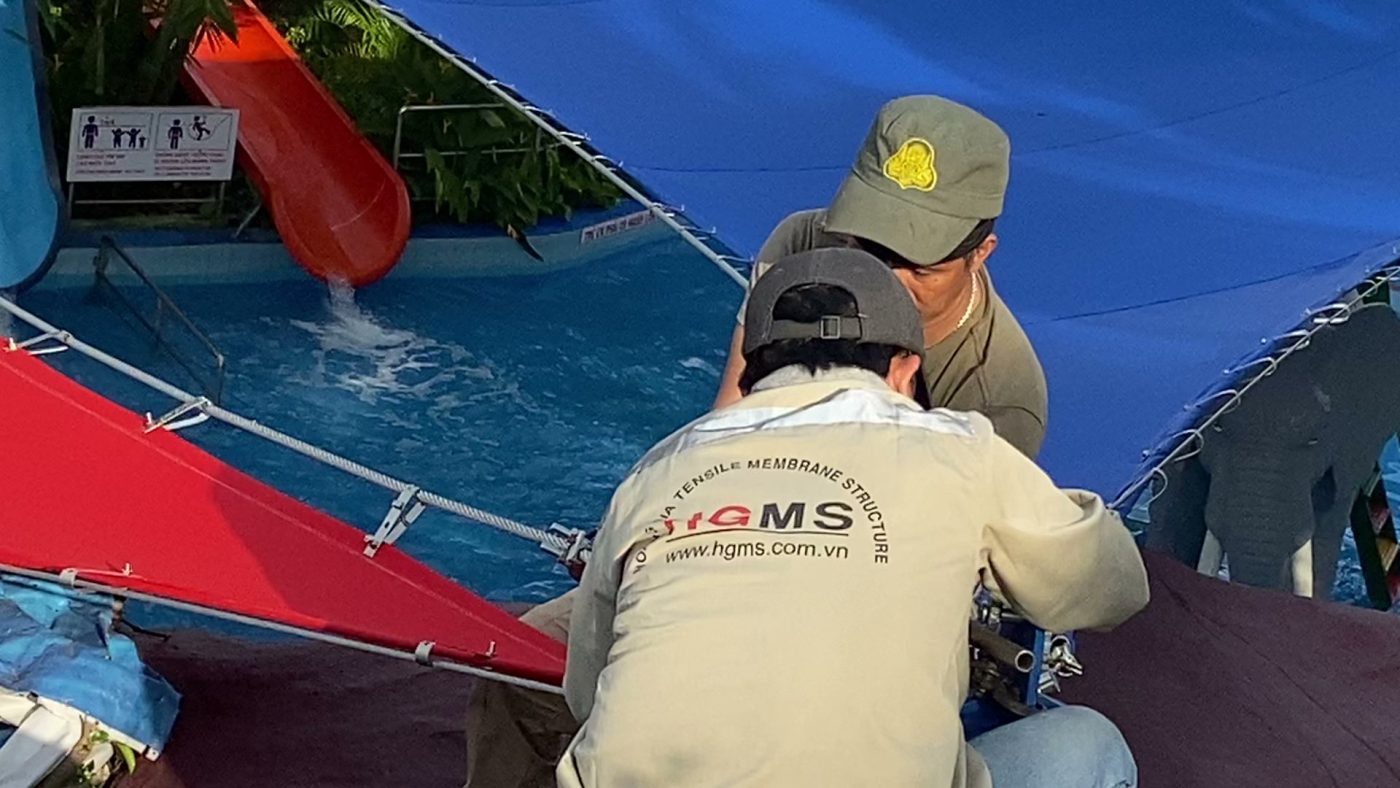 HGMS chuyên thi công Bạt Căng PVDF , Mái che bạt căng,