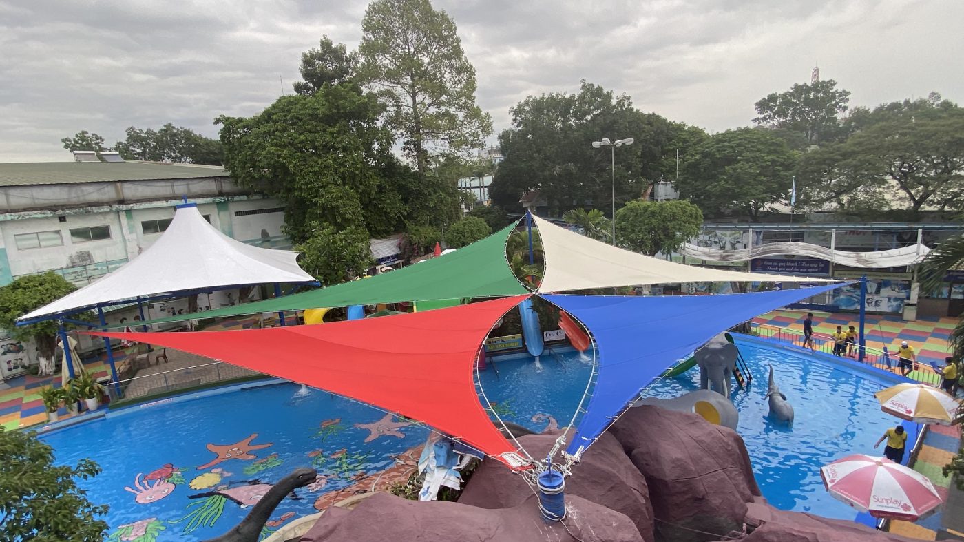 HGMS chuyên thi công Bạt Căng PVDF , Mái che bạt căng,