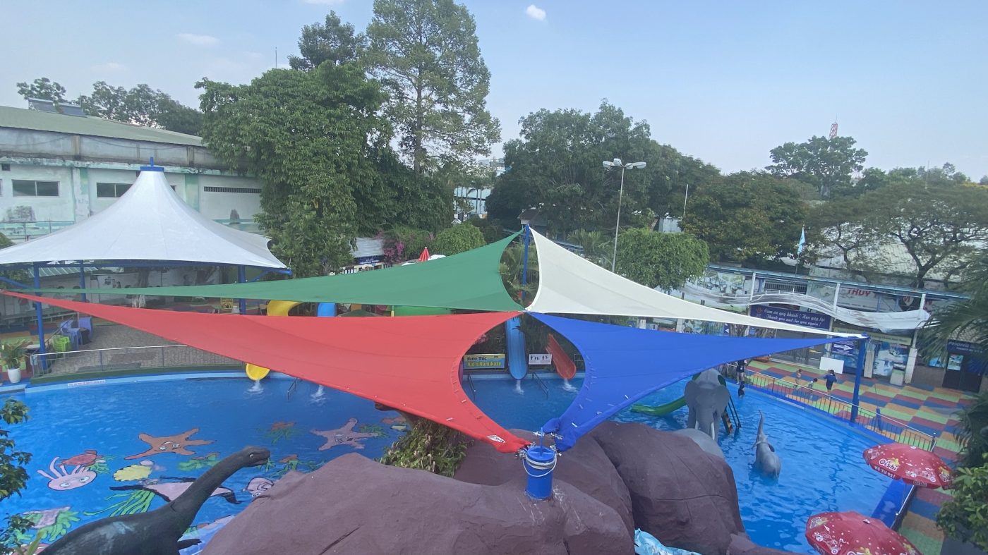 HGMS chuyên thi công Bạt Căng PVDF , Mái che bạt căng,