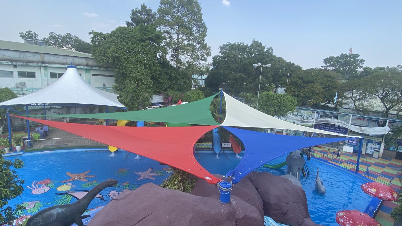 HGMS chuyên thi công Bạt Căng PVDF , Mái che bạt căng,