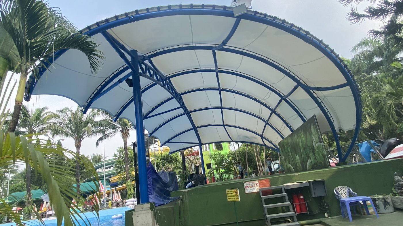 HGMS chuyên thi công Bạt Căng PVDF , Mái che bạt căng,