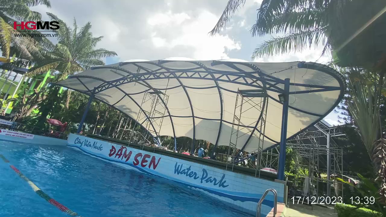 HGMS chuyên thi công Bạt Căng PVDF , Mái che bạt căng,