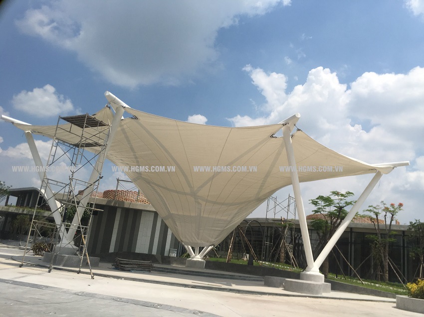 HGMS chuyên thi công Bạt Căng PVDF , Mái che bạt căng,