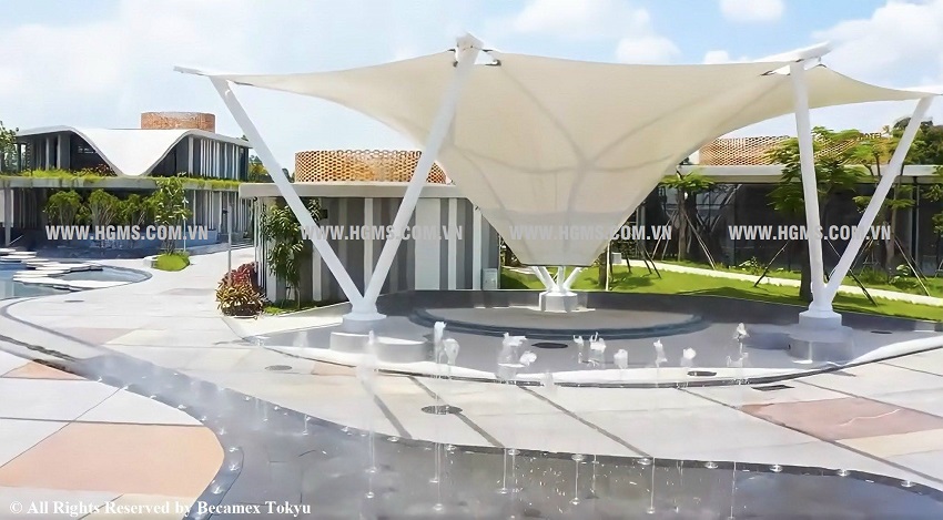 HGMS chuyên thi công Bạt Căng PVDF , Mái che bạt căng,