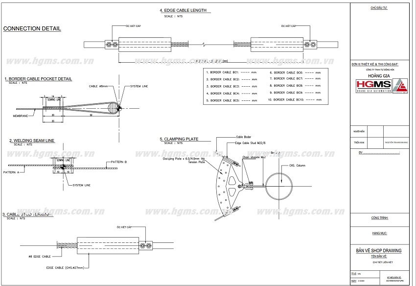 HGMS chuyên thi công Bạt Căng PVDF , Mái che bạt căng,