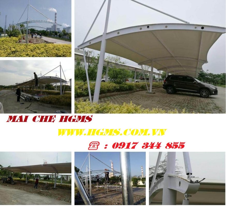 HGMS chuyên thi công Bạt Căng PVDF , Mái che bạt căng,