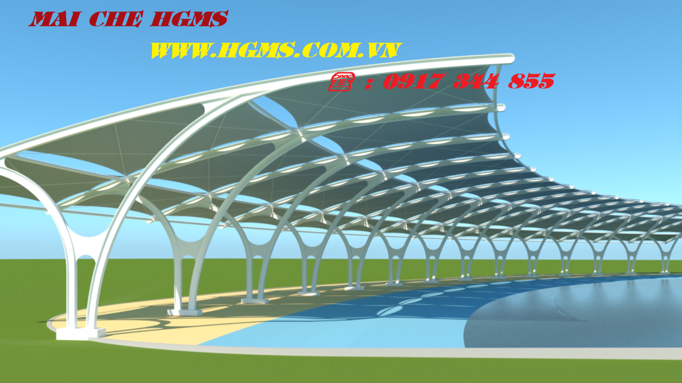 HGMS chuyên thi công Bạt Căng PVDF , Mái che bạt căng,