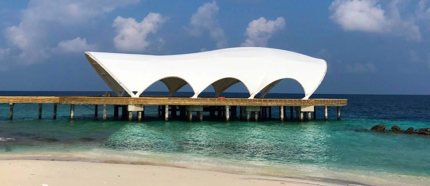 HGMS chuyên thi công Bạt Căng PVDF , Mái che bạt căng,