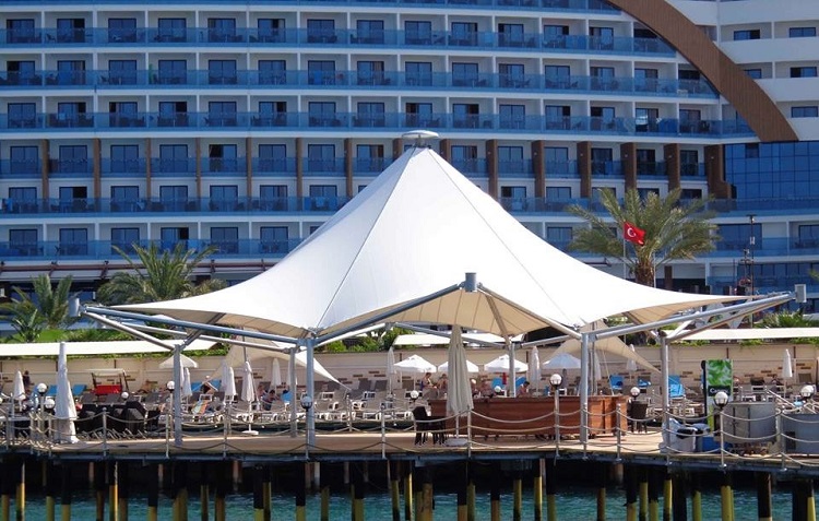 HGMS chuyên thi công Bạt Căng PVDF , Mái che bạt căng,