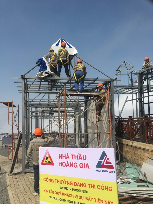 HGMS chuyên thi công Bạt Căng PVDF , Mái che bạt căng,