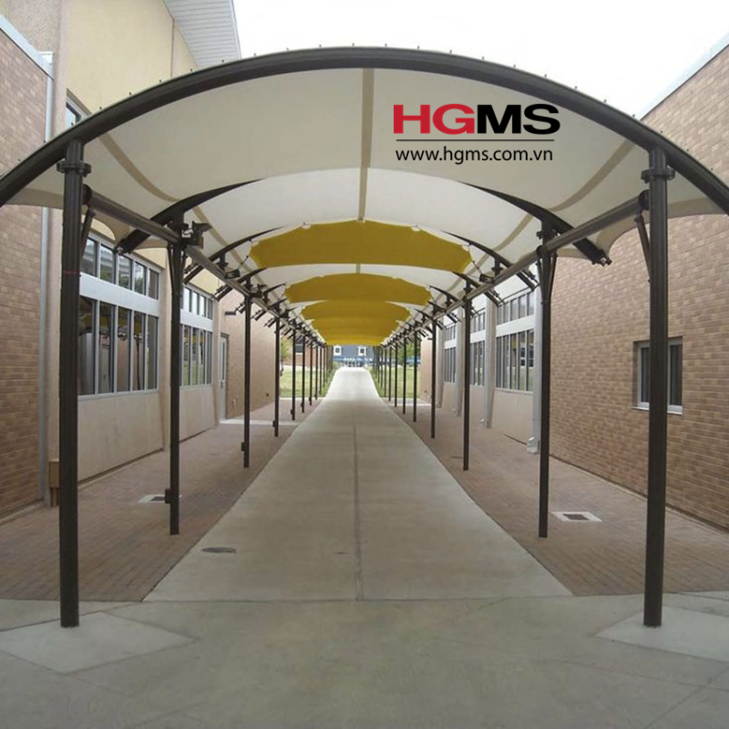 HGMS chuyên thi công Bạt Căng PVDF , Mái che bạt căng,