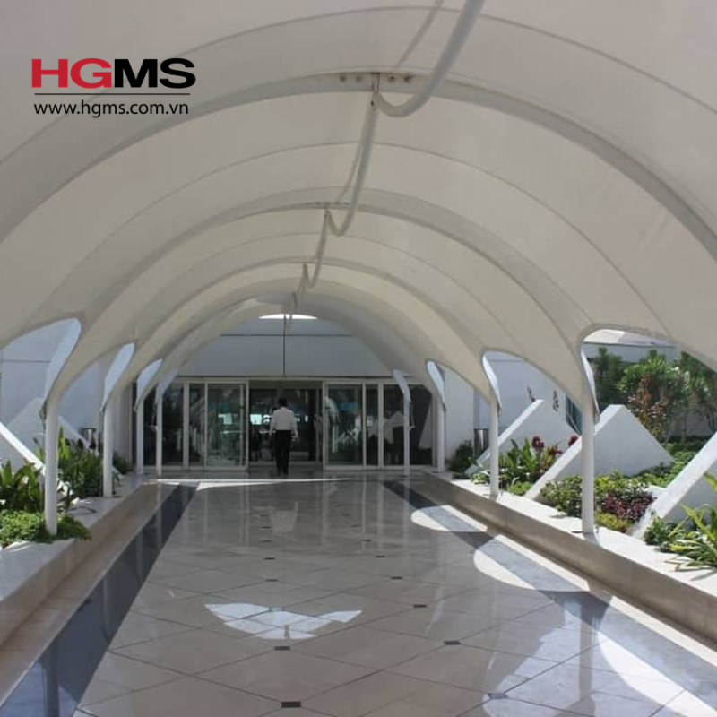 HGMS chuyên thi công Bạt Căng PVDF , Mái che bạt căng,