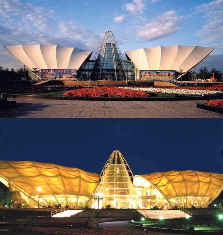 HGMS chuyên thi công Bạt Căng PVDF , Mái che bạt căng,