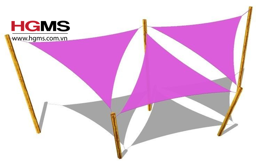 HGMS chuyên thi công Bạt Căng PVDF , Mái che bạt căng,