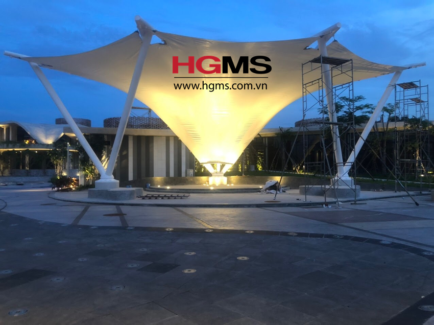 HGMS chuyên thi công Bạt Căng PVDF , Mái che bạt căng,