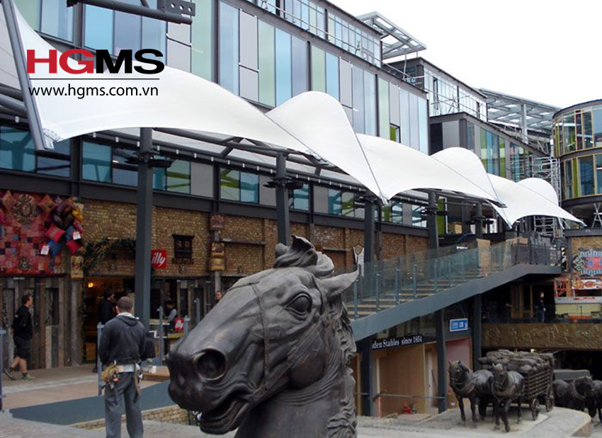 HGMS chuyên thi công Bạt Căng PVDF , Mái che bạt căng,