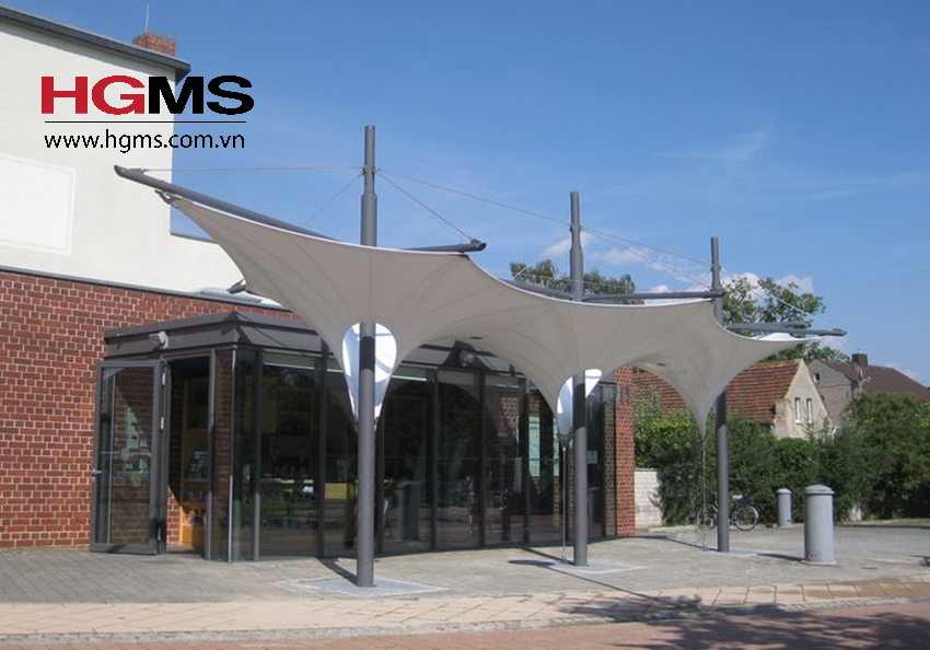 HGMS chuyên thi công Bạt Căng PVDF , Mái che bạt căng,