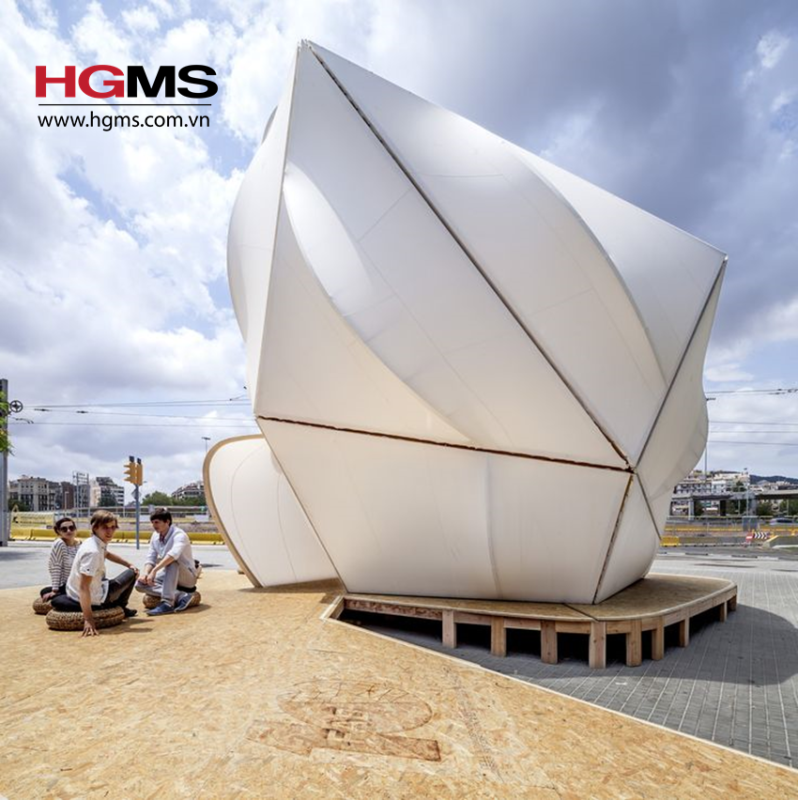 HGMS chuyên thi công Bạt Căng PVDF , Mái che bạt căng,