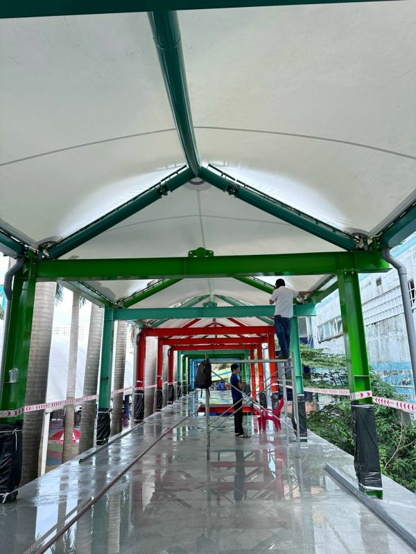 HGMS chuyên thi công Bạt Căng PVDF , Mái che bạt căng,