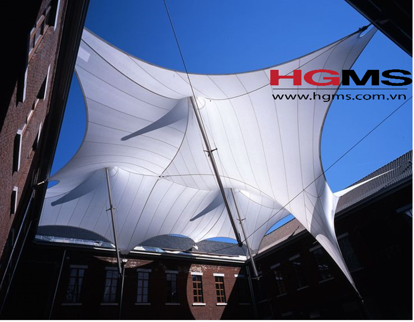 HGMS chuyên thi công Bạt Căng PVDF , Mái che bạt căng,