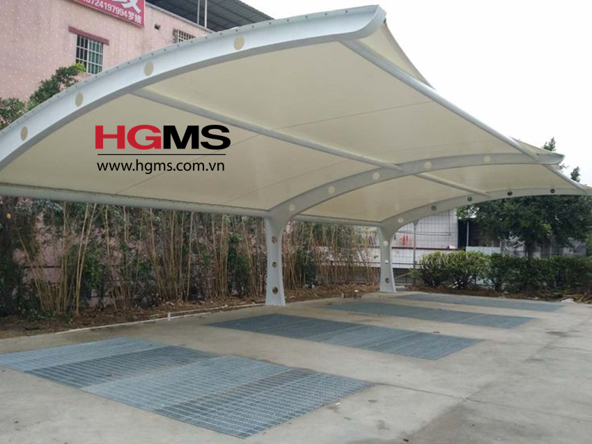 HGMS chuyên thi công Bạt Căng PVDF , Mái che bạt căng,