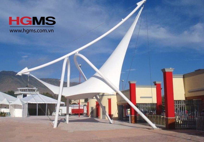 HGMS chuyên thi công Bạt Căng PVDF , Mái che bạt căng,