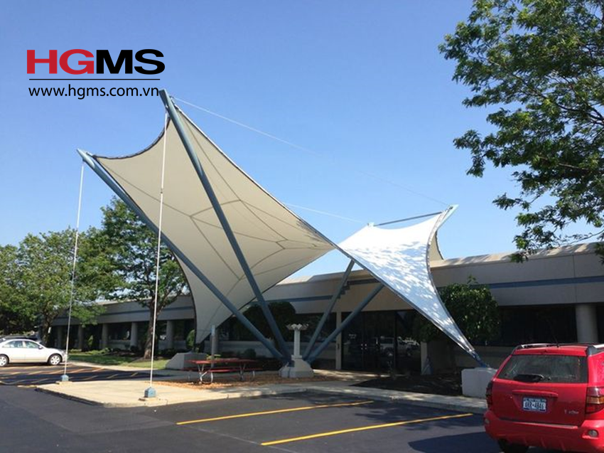 HGMS chuyên thi công Bạt Căng PVDF , Mái che bạt căng,