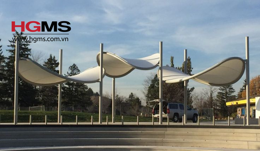 HGMS chuyên thi công Bạt Căng PVDF , Mái che bạt căng,