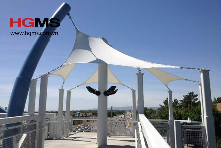 HGMS chuyên thi công Bạt Căng PVDF , Mái che bạt căng,