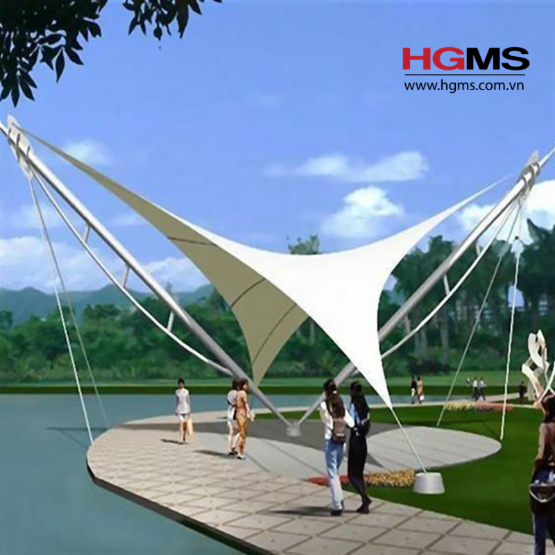 HGMS chuyên thi công Bạt Căng PVDF , Mái che bạt căng,