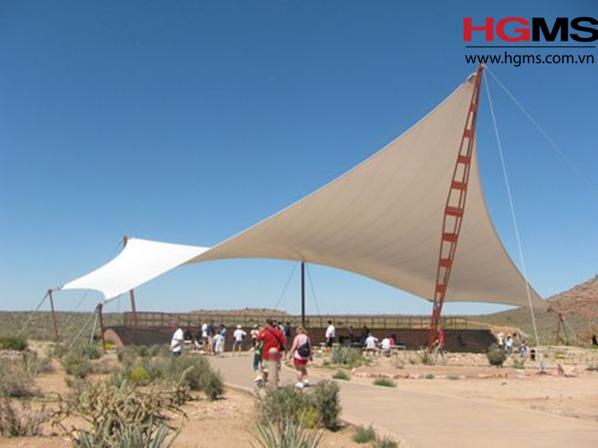 HGMS chuyên thi công Bạt Căng PVDF , Mái che bạt căng,