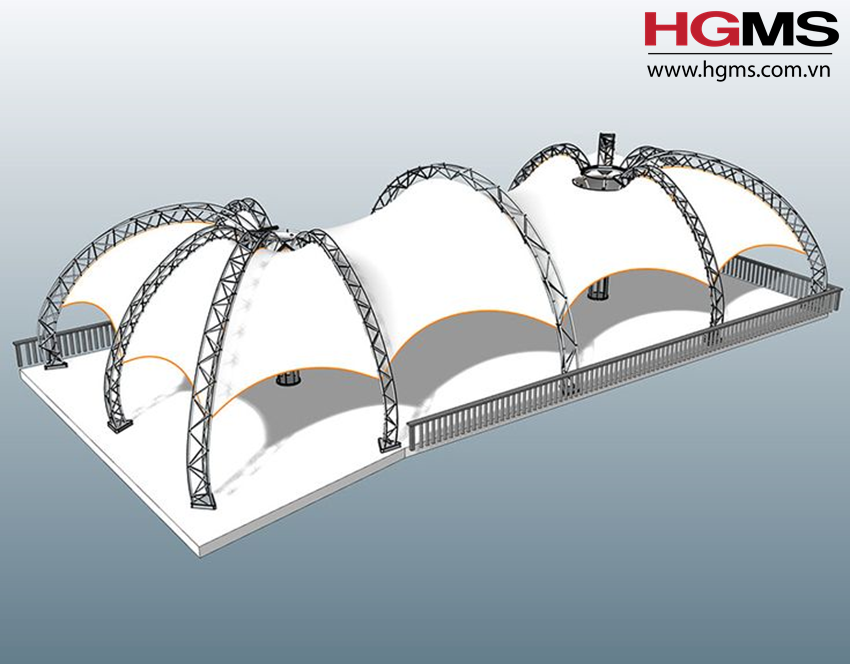 HGMS chuyên thi công Bạt Căng PVDF , Mái che bạt căng,
