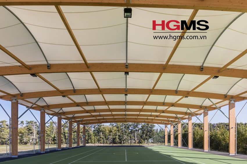 HGMS chuyên thi công Bạt Căng PVDF , Mái che bạt căng,