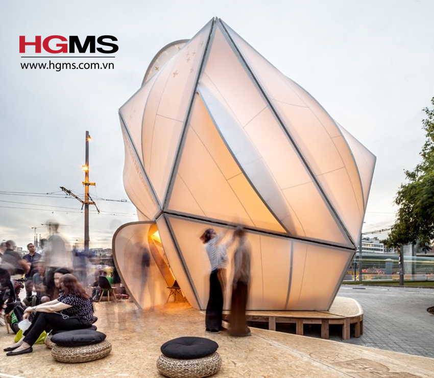 HGMS chuyên thi công Bạt Căng PVDF , Mái che bạt căng,